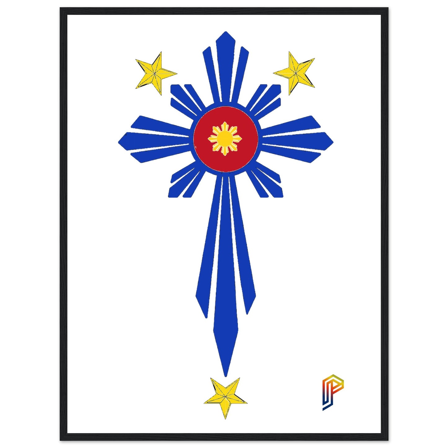 Philippine Cross on Premium Matte Paper Wooden Framed Poster