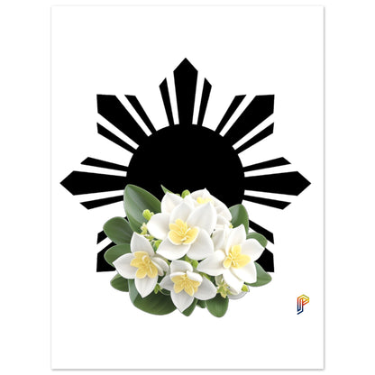 Philippine Sun and Sampaguita on Aluminum Print