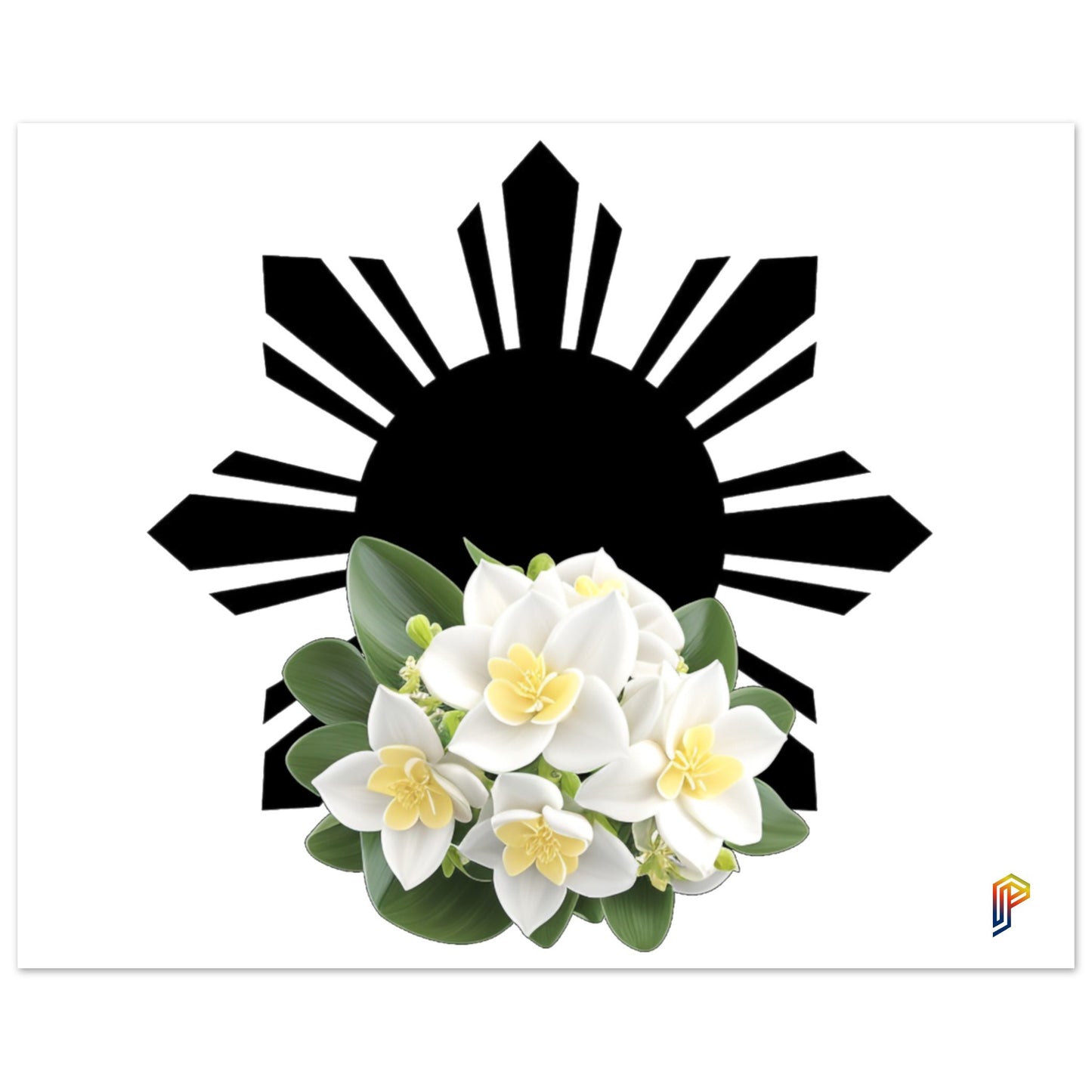 Philippine Sun and Sampaguita on Aluminum Print