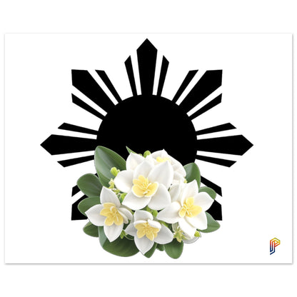 Philippine Sun and Sampaguita on Aluminum Print