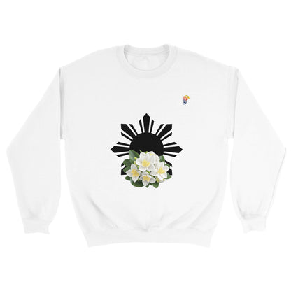 Philippine Sun and Sampaguita on Men's Crewneck Sweatshirt