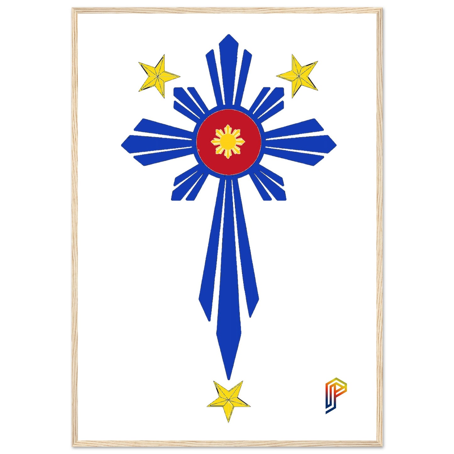 Philippine Cross on Premium Matte Paper Wooden Framed Poster