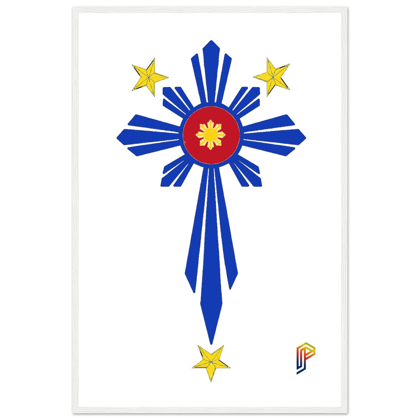 Philippine Cross on Premium Matte Paper Wooden Framed Poster
