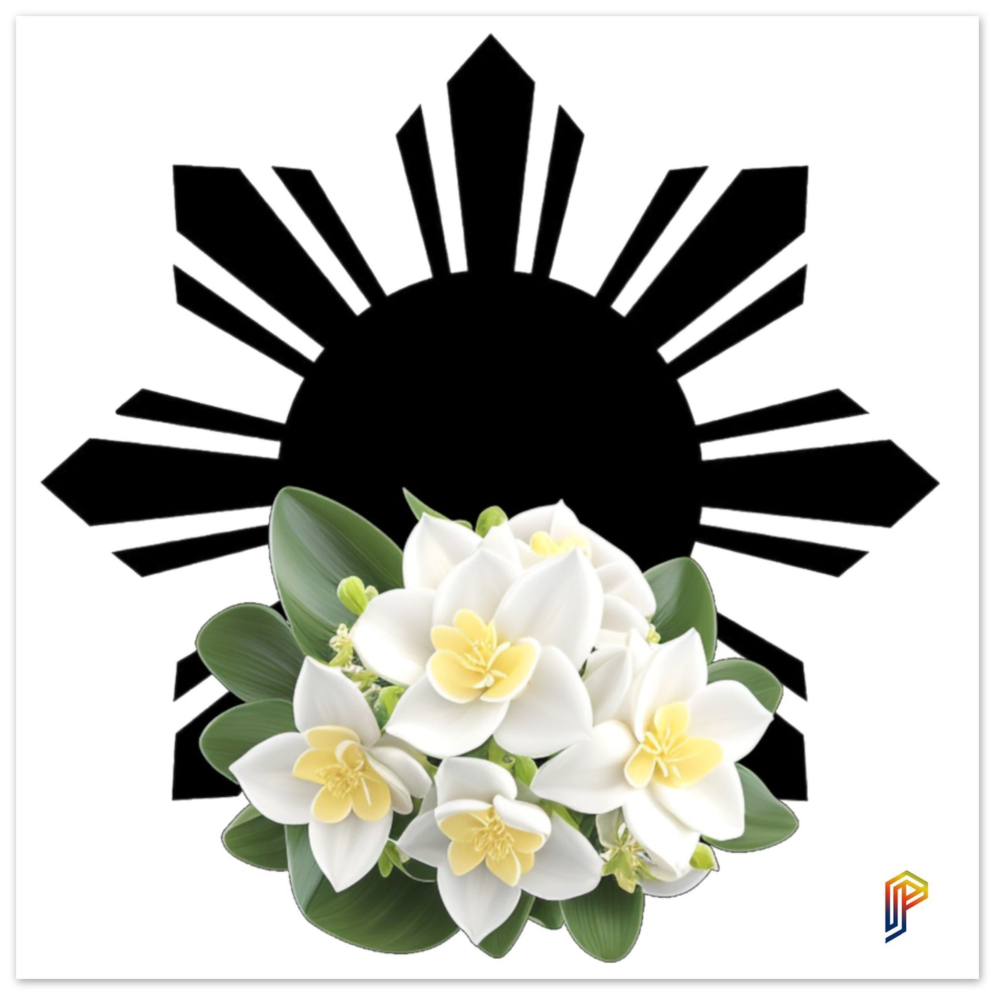 Philippine Sun and Sampaguita on Aluminum Print