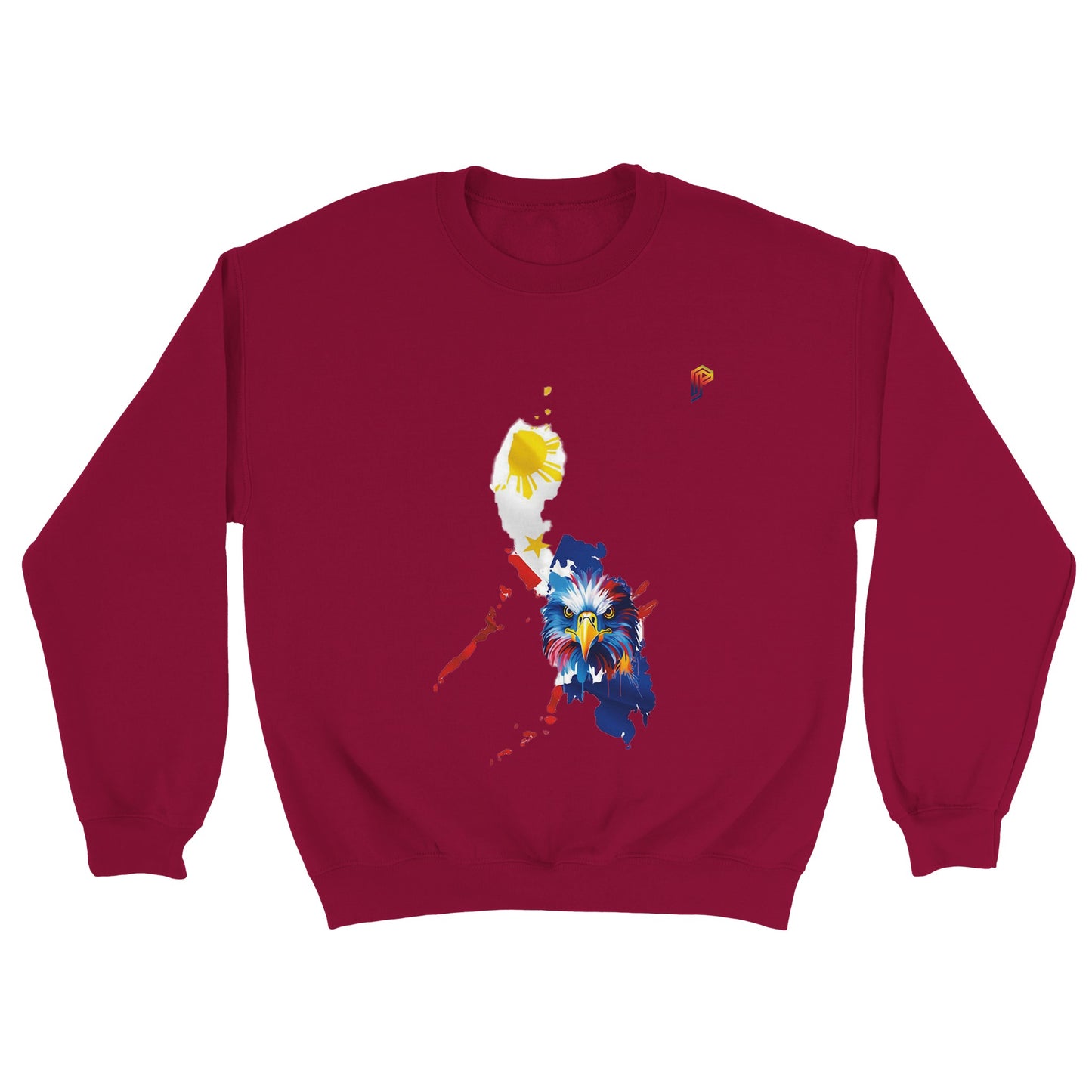 Philippine Islands with Agila on Men's Crewneck Sweatshirt