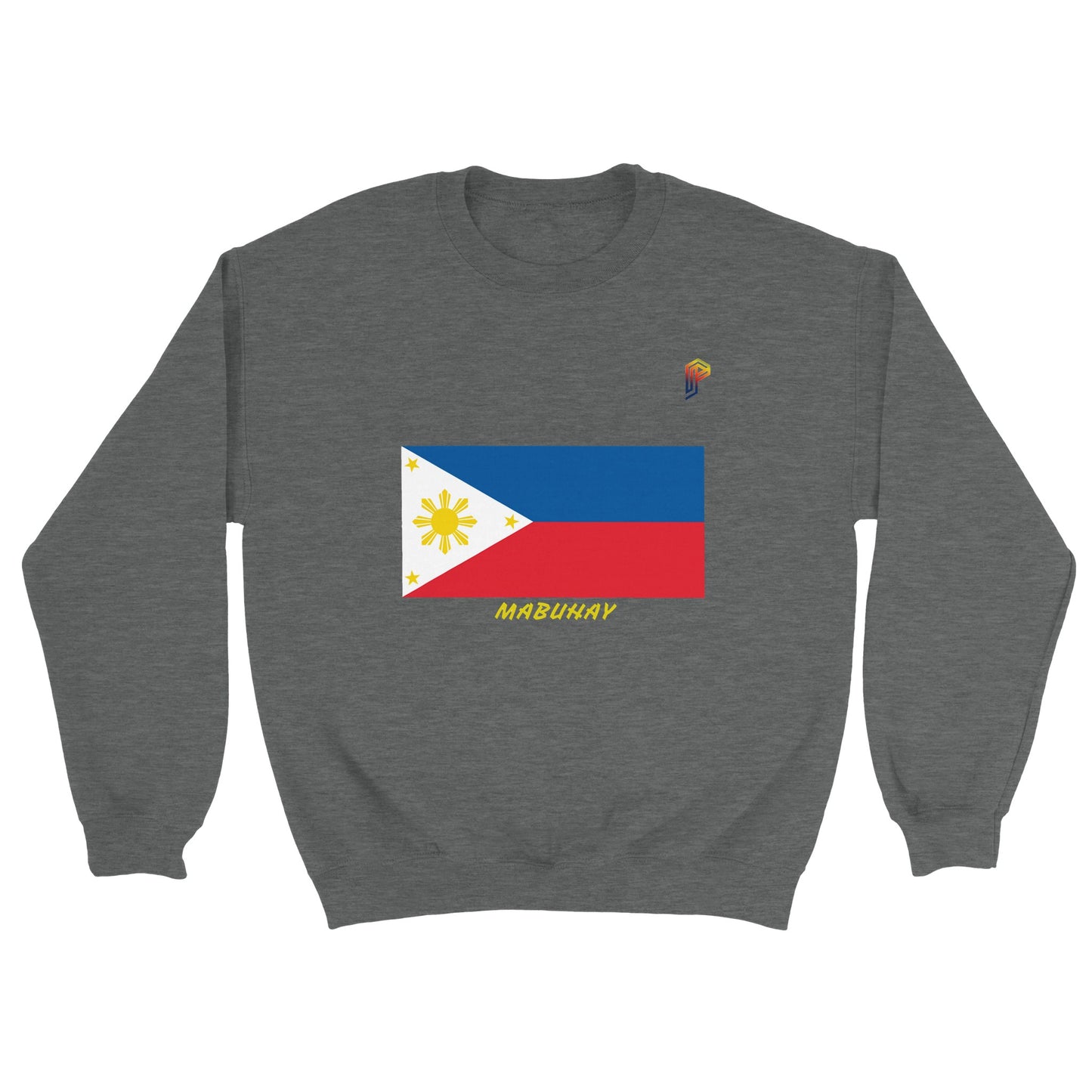 Philippine Flag Mabuhay on Men's Crewneck Sweatshirt