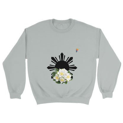Philippine Sun and Sampaguita on Men's Crewneck Sweatshirt