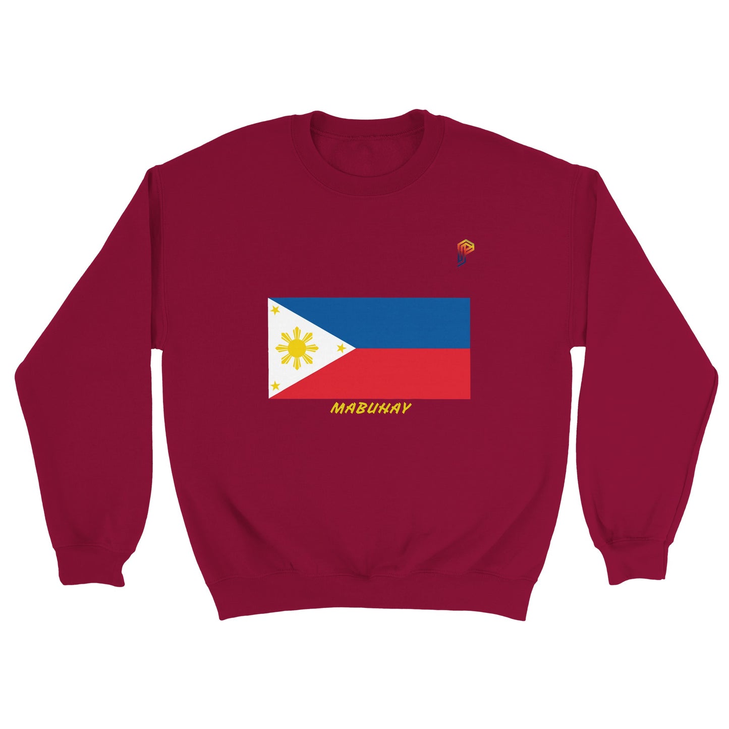 Philippine Flag Mabuhay on Men's Crewneck Sweatshirt