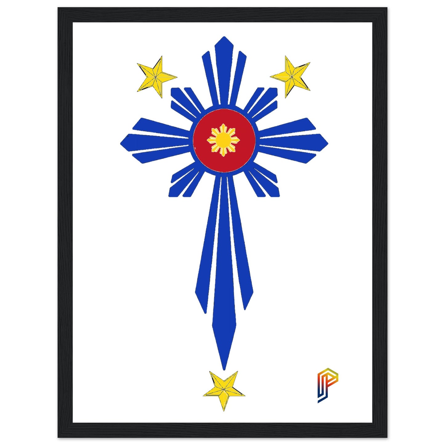 Philippine Cross on Premium Matte Paper Wooden Framed Poster
