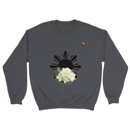 Philippine Sun and Sampaguita on Men's Crewneck Sweatshirt
