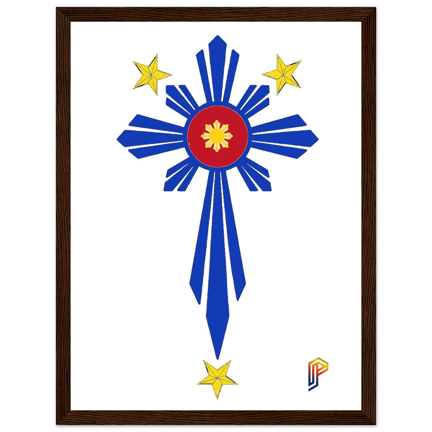 Philippine Cross on Premium Matte Paper Wooden Framed Poster