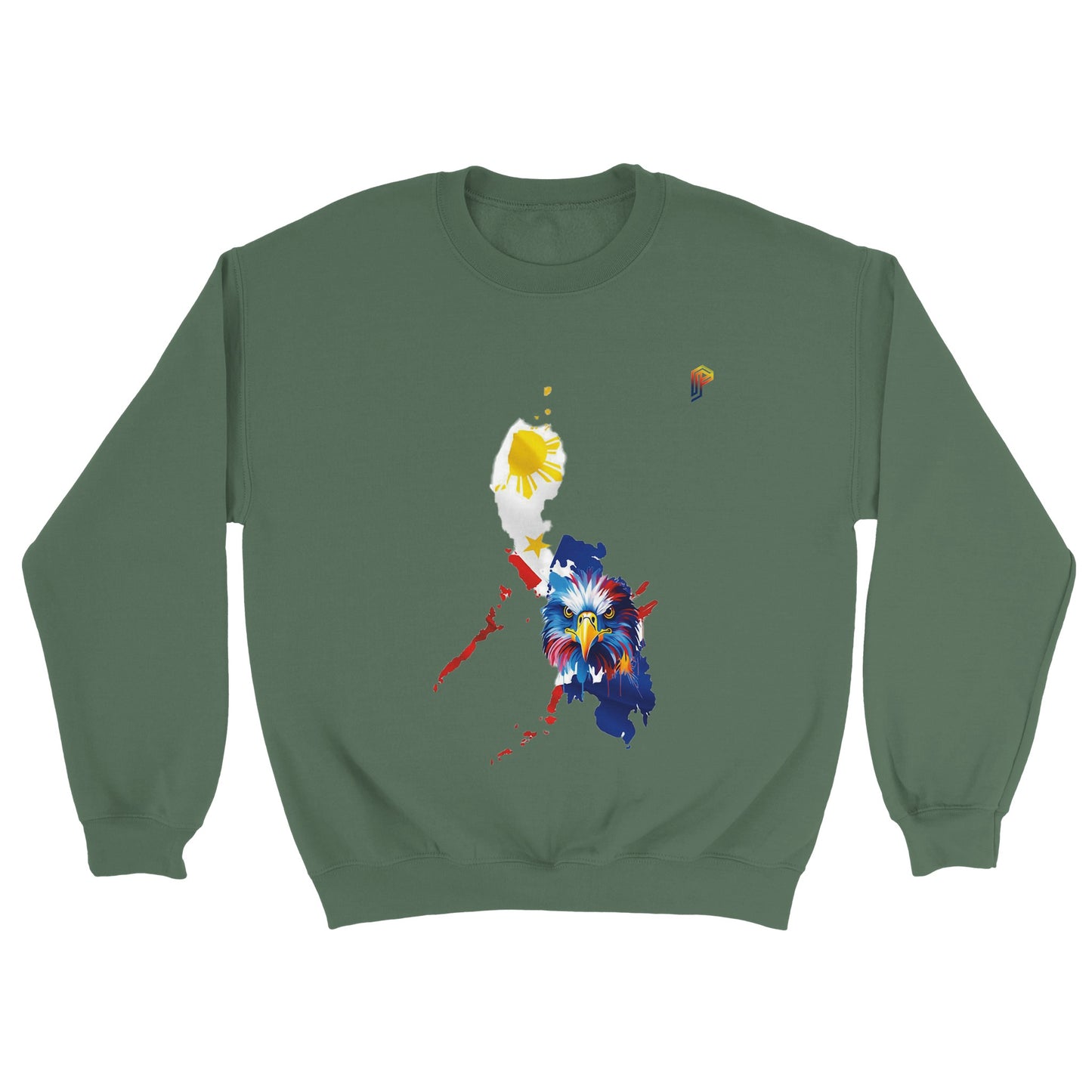 Philippine Islands with Agila on Men's Crewneck Sweatshirt