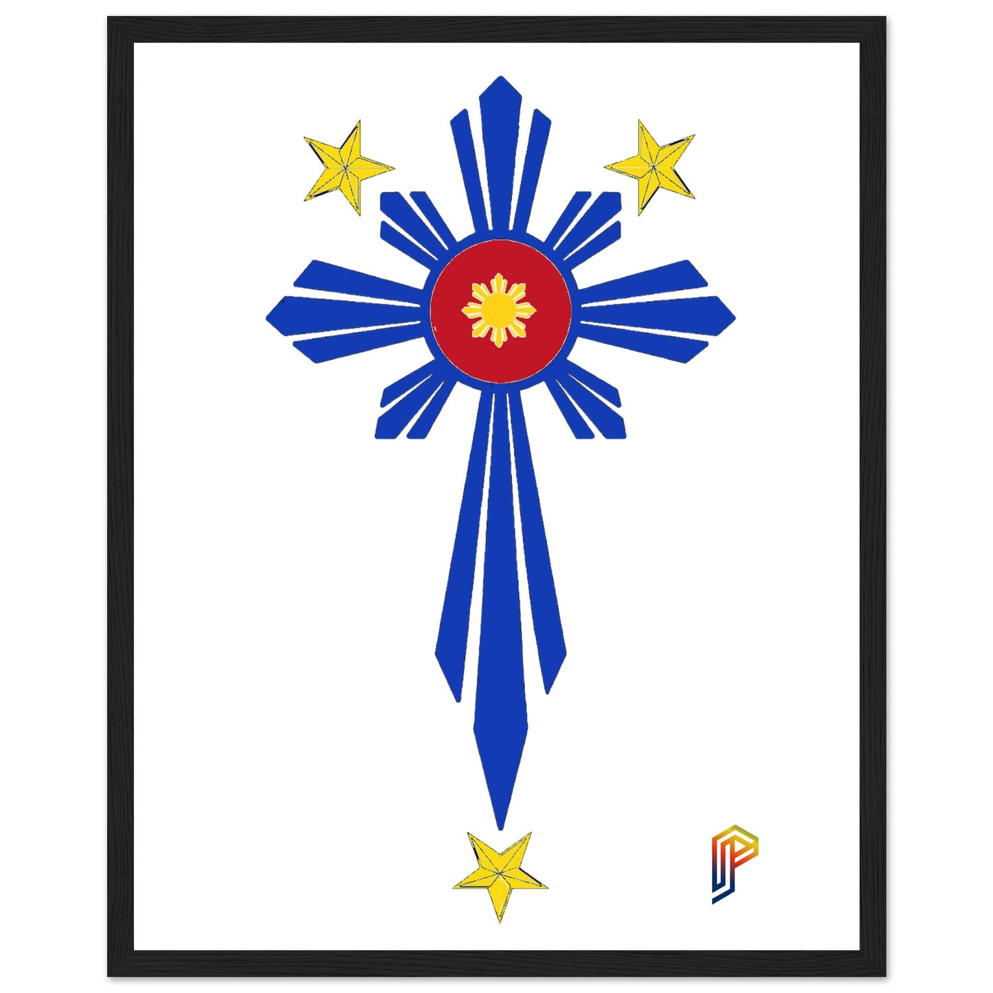 Philippine Cross on Premium Matte Paper Wooden Framed Poster