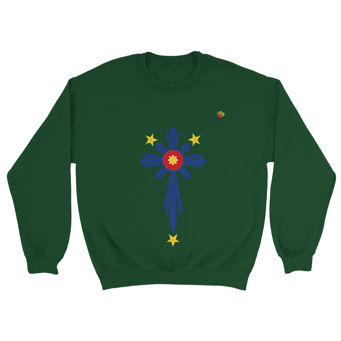 Philippine Cross on Men's Crewneck Sweatshirt