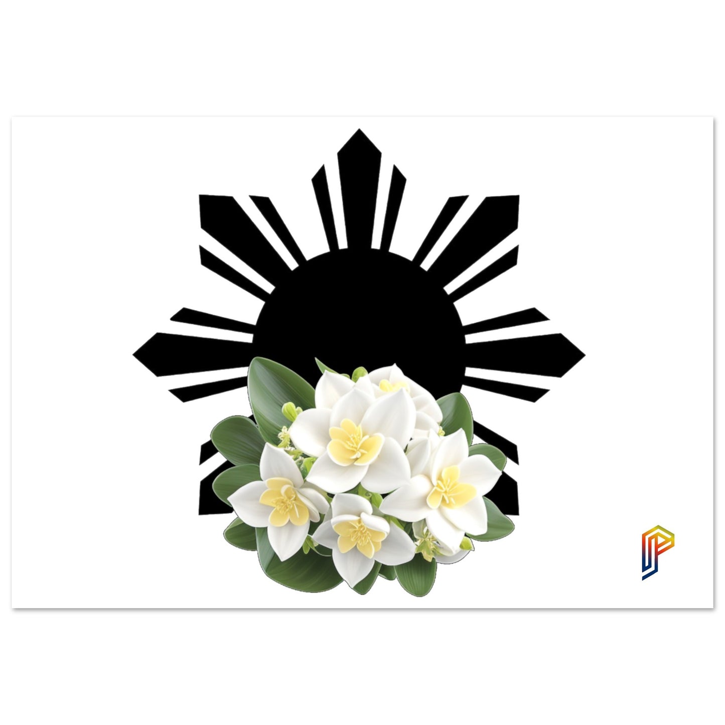 Philippine Sun and Sampaguita on Aluminum Print