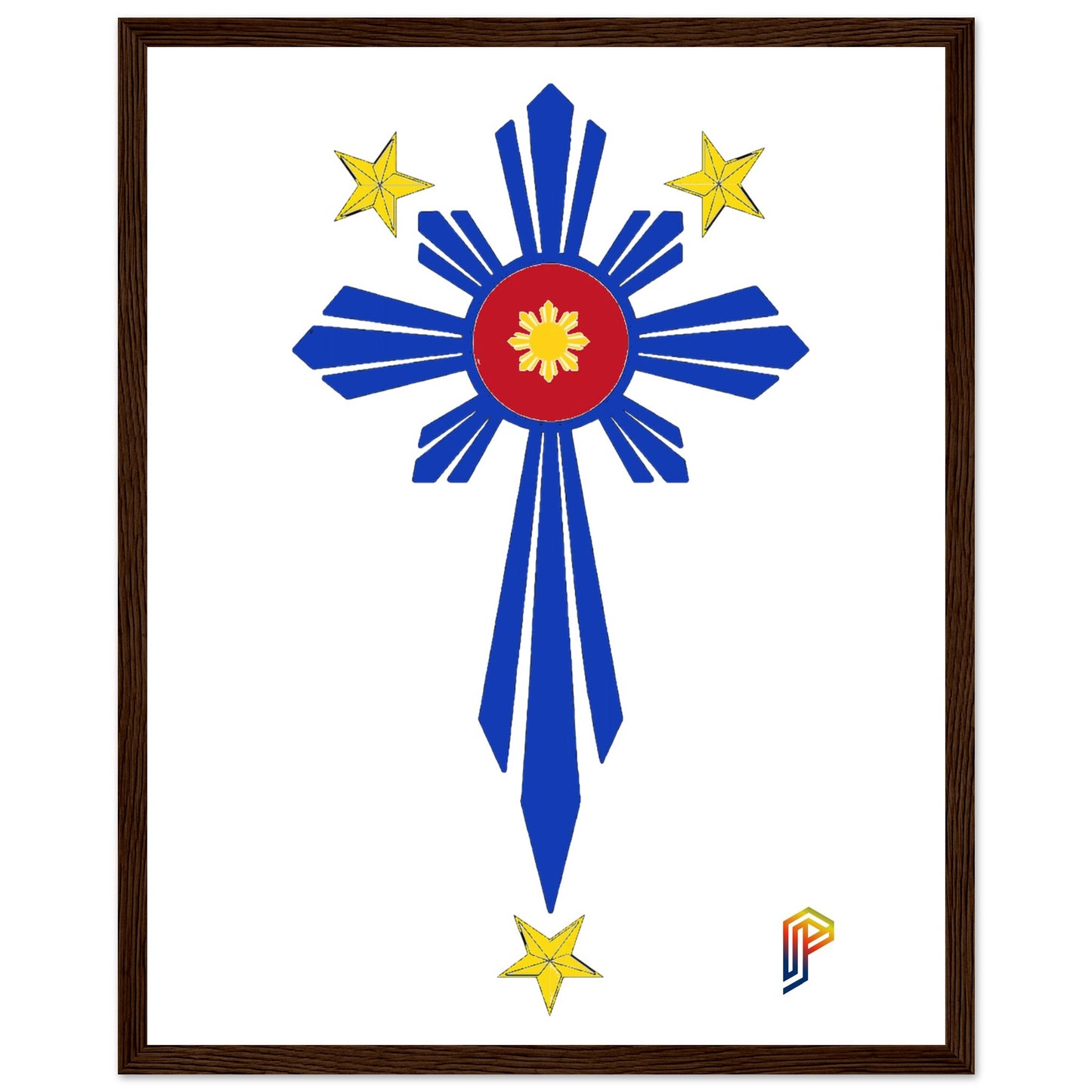 Philippine Cross on Premium Matte Paper Wooden Framed Poster