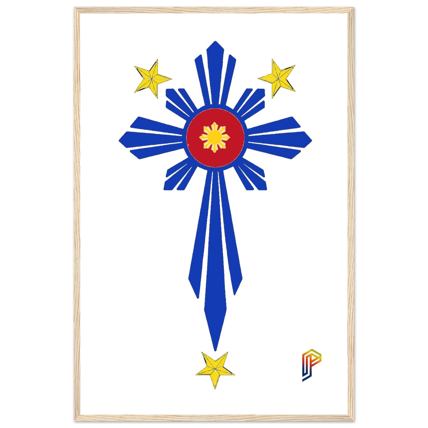 Philippine Cross on Premium Matte Paper Wooden Framed Poster