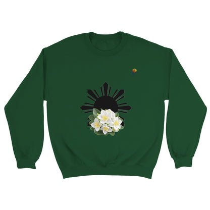 Philippine Sun and Sampaguita on Men's Crewneck Sweatshirt