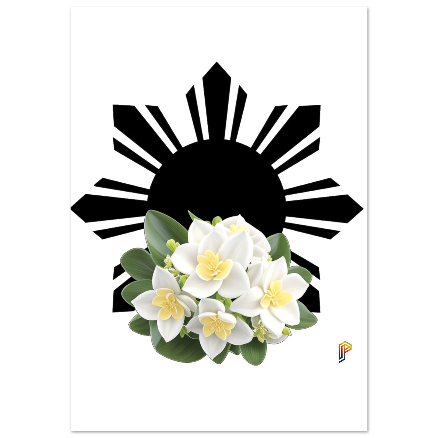 Philippine Sun and Sampaguita on Aluminum Print