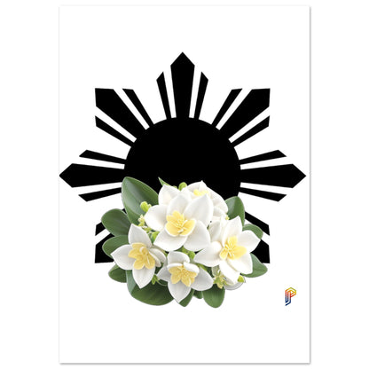 Philippine Sun and Sampaguita on Aluminum Print